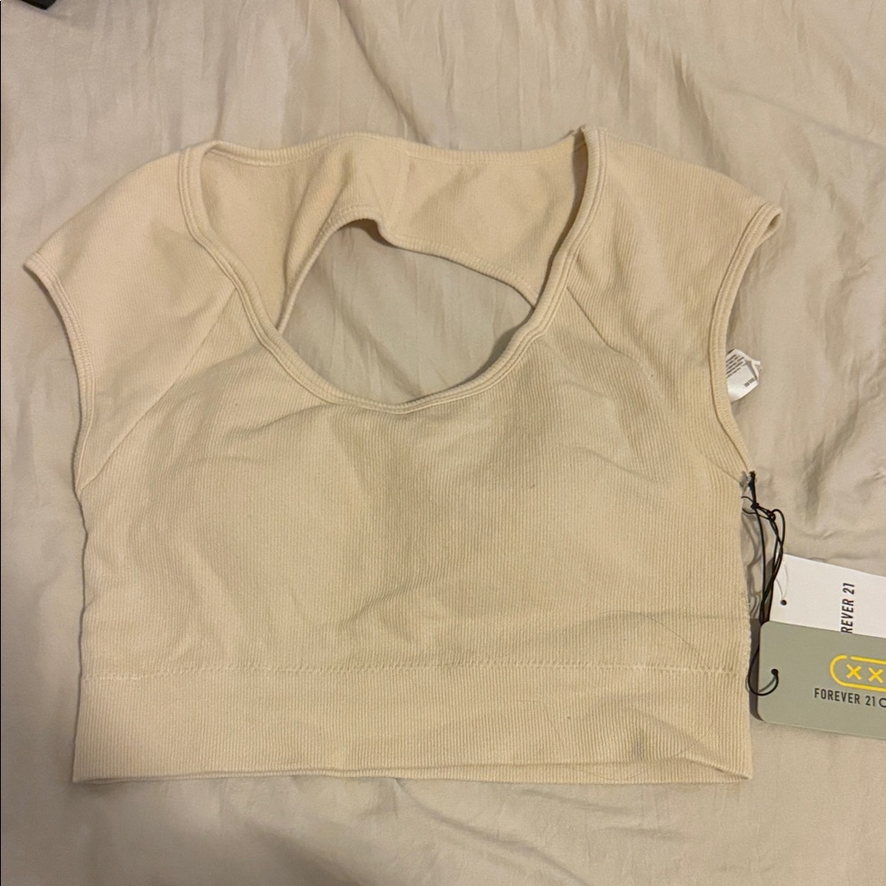 Forever 21 Beige open back Crop Top